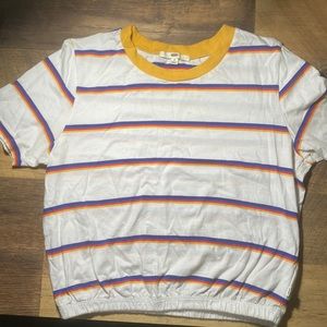 Vans Retro Striped Crop Top with Elastic Hem
